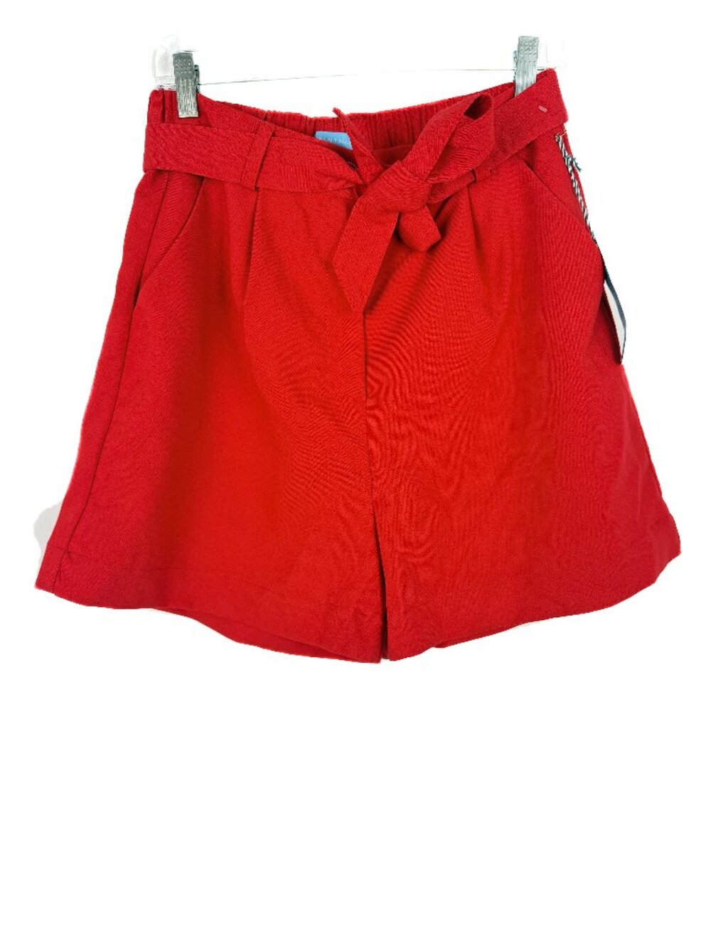 NWT Draper James Twill Belted Shorts 4" Dressy High Waist Red Size Medium M NEW - Picture 2 of 11